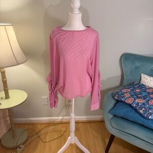 A New Day Pink Ruffle Sleeve Top